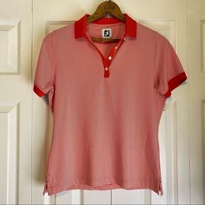 Women’s FootJoy Golf Polo Coral Striped Medium
